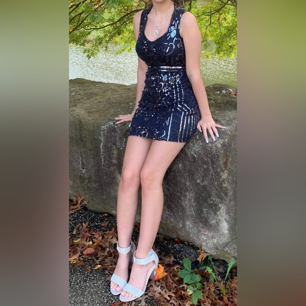 Navy homecoming dress. Size XS
